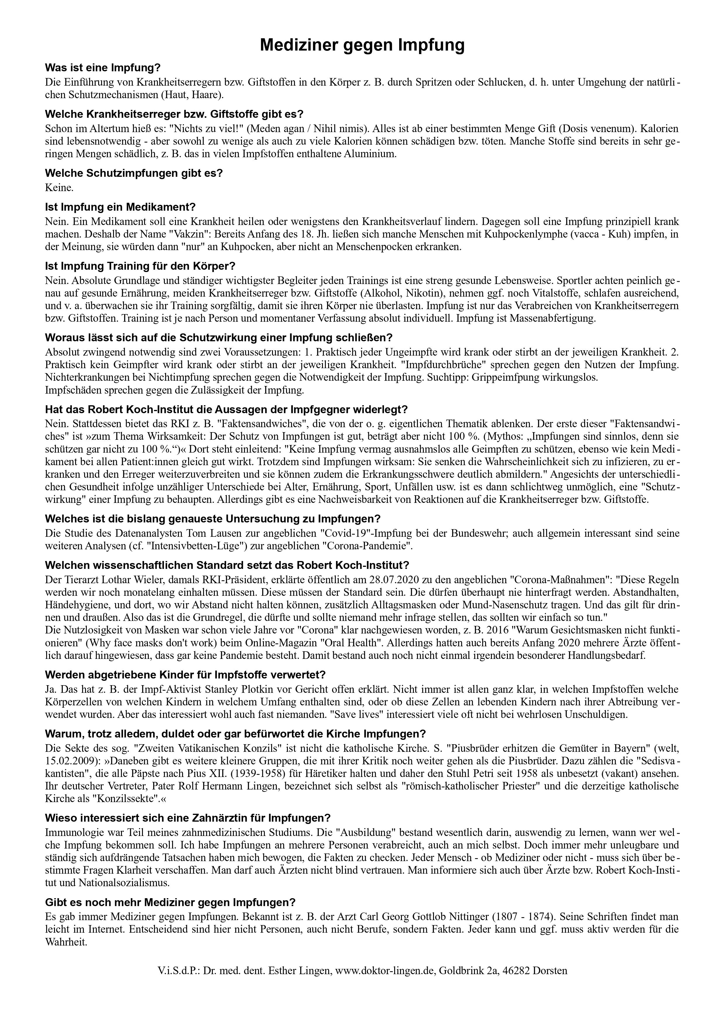 Mediziner
gegen Impfung Flyer Mediziner gegen Impfung Flyer